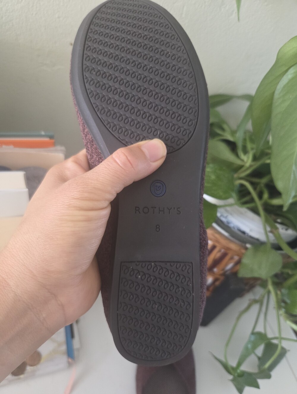 RARE Rothys birdseye Plum Round Toe ballet flat - Picture 6 of 8